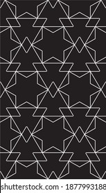 Seamless vector  pattern with star shapes and triangles.  Islamic style geometric abstract tiles background.
