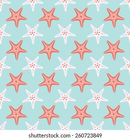 seamless vector pattern with starfish