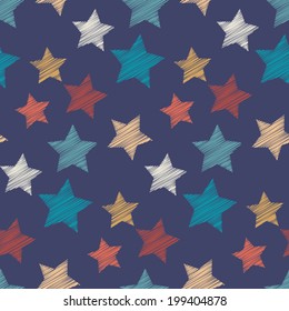 Seamless vector pattern with stars. 