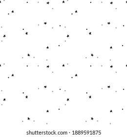 Seamless vector pattern with stars on a white background