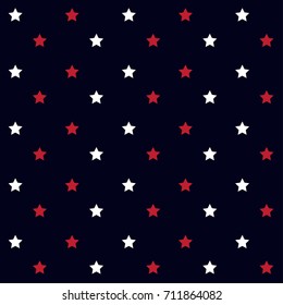 Seamless vector pattern with stars on navy blue . Background for dress, manufacturing, wallpapers, prints, gift wrap and scrapbook.