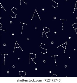 Seamless vector pattern with stars on navy blue . Background for dress, manufacturing, wallpapers, prints, gift wrap and scrapbook.