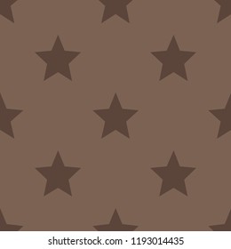 Seamless vector pattern with stars. Retro, vintage background Flat Scandinavian style Different shades of brown. Scalable vector graphics.