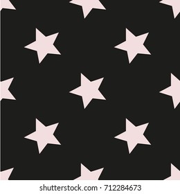 Seamless vector pattern with stars. Retro, vintage background Flat Scandinavian style for print on fabric, gift wrap, scrap booking, patchwork Modern graphic design. Hipster creative tileable print.