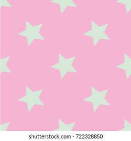 Seamless vector pattern with stars. Retro, vintage background Flat Scandinavian style for print on fabric, gift wrap, scrap booking, patchwork Modern graphic design. Hipster creative tileable print.