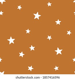 Seamless vector pattern with stars. Simple minimal vector background. Hand drawn vector illustration for wrapping paper, wallpaper, textile and scrapbook. Christmas design. Winter background