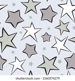 Seamless vector pattern with stars. Star pattern. The second illustration. Cute magical background.