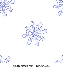 Seamless vector pattern with steering wheel. Seamless pattern can be used for wallpaper, pattern fills, web page background, surface textures. 