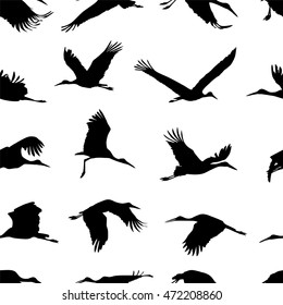 Set Realistic Vector Silhouettes Flying Birds Stock Vector (Royalty ...