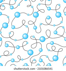 Seamless vector pattern. Strands of pearls. Beads, pearls. Blue, blue tint. Package. Print. Scrapbooking. Wallpaper.