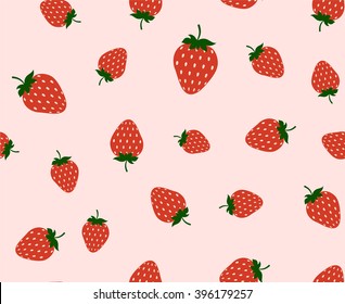 Seamless vector pattern of strawberries with leaves.artwork design for jersey and woven fabric