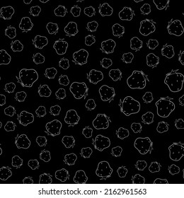 Seamless vector pattern with strawberries on a black background