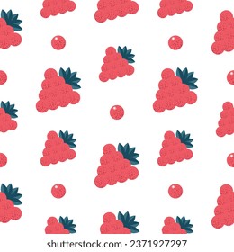 Seamless vector pattern with strawberries on backdrop.