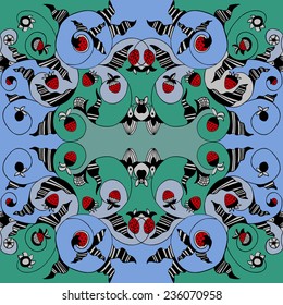 Seamless vector pattern with strawberry. 