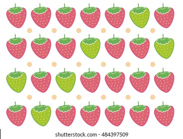 Seamless vector pattern with strawberry.