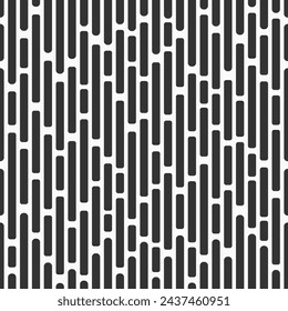 Seamless vector pattern. Striped pattern. Abstract geometric striped background. Rectangles with rounded corners. Black stripes isolated on white background. Monochrome stylish texture.