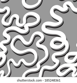 Seamless vector pattern. Striped background. Vector illustration. Abstract hand-drawn waves texture, wavy background. Modern template with waves looks like snakes, hairs or tangled tape.