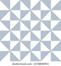 Seamless vector pattern with striped triangle pinwheel cheater quilt textile fabric background