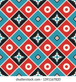 Seamless vector pattern in the style of a mosaic of rhombuses. Geometric background for printing on paper, wallpaper, covers, textiles, fabrics, for decoration, decoupage, scrapbooking and other
