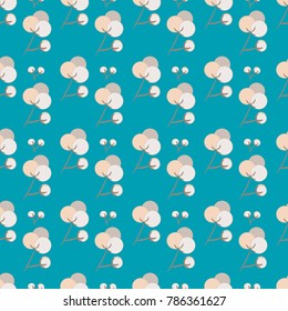 Seamless vector pattern. Stylized design of cotton flowers.
Flower repeating texture. 