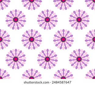 Seamless vector pattern of stylized Osteospermum Margarita flower