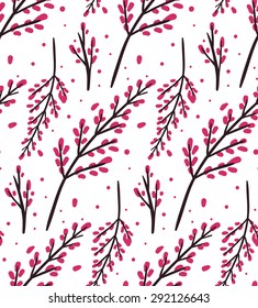 Seamless vector pattern with stylized sakura flowers for your design