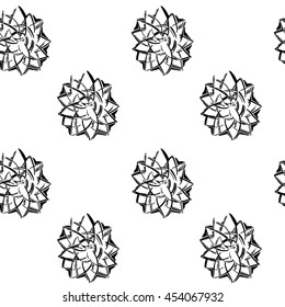 A seamless vector pattern with stylized sketch flowers or stars.