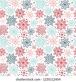 Seamless vector pattern with stylized stars.