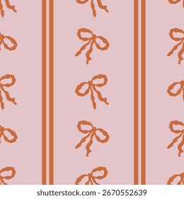 Padrão de vetor sem costura com arcos de terracota estilizados e listras verticais de rosa empoeirado, criando um design minimalista e elegante perfeito para várias aplicações.