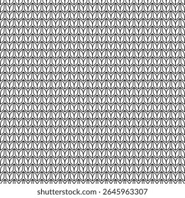 Padrão vetorial contínuo de formas estilizadas de grãos de trigo na arte de linha preta. Perfeito para embalagem, tecido, marca de fazenda, fundos de alimentos orgânicos ou design de produtos ecológicos.