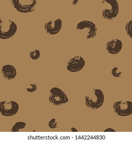 Seamless vector pattern. Suitable for textile, print, decoration, clothes. Abstract brush strokes, lines, spots.