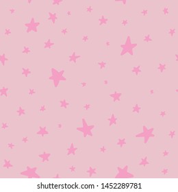 Seamless vector pattern. Suitable for textile, print, decoration, clothes. Stars on blue sky. Good night dreams. Pajamas design style. Children and kids decor. Sweet night wallpapers.
