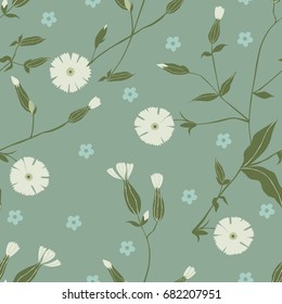 Seamless vector pattern with summer flowers