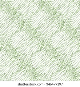 Seamless vector pattern with summer green grass. outline drawing .Endless background. Decorative ornament backdrop for fabric, textile, wrapping paper, card, invitation, wallpaper, web design.