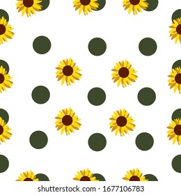 seamless vector pattern with sunflowers