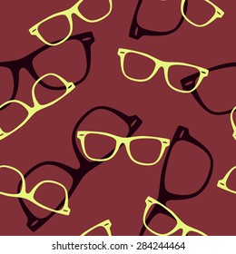 Seamless vector pattern with sunglasses. Vector EPS8 illustration. 