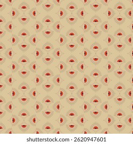 Seamless vector pattern with suns in art deco style. Suitable for wallpaper, fabrics, stationery, etc.