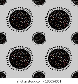 Seamless vector pattern with suns in ethnic style