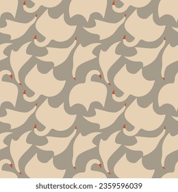 Seamless vector pattern swans for printing and fabric