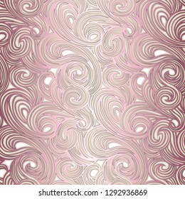 Seamless vector pattern. Swirling swirl pattern in delicate pink pastel colors. Wallpaper design, textiles, postal packaging.