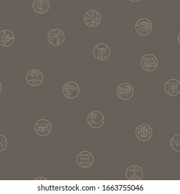 Seamless vector pattern with symbols of demons