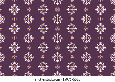 Seamless vector pattern with symmetric abstract ornament. Background in a free style with simple elements for design, print on paper and textiles. Texture with ethnic motifs.