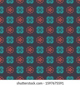 Seamless vector pattern with symmetric abstract ornament. Background in a free style with simple elements for design, print on paper and textiles. Texture with ethnic motifs.