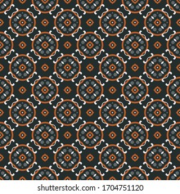 Patrón vectorial sin problemas con adorno simétrico. Antecedentes con motivos étnicos orientales. Impresión abstracta universal para textiles.