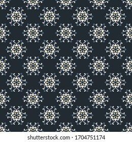 Patrón vectorial sin problemas con adorno simétrico. Antecedentes con motivos étnicos orientales. Impresión abstracta universal para textiles.