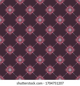 Seamless vector pattern with symmetric ornament. Background with ethnic oriental motifs. Universal abstract print for textiles.