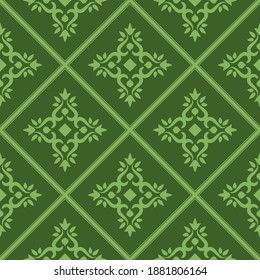 Seamless vector pattern with symmetric ornament. Background with ethnic oriental motifs. Universal abstract print for textiles.