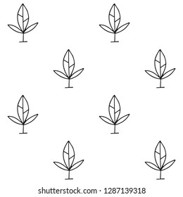 Seamless vector pattern. symmetrical background with hand drawn decorative trees. Black and white print. Graphic design, illustration for wrapping, wallpaper, fabric, packaging, textile