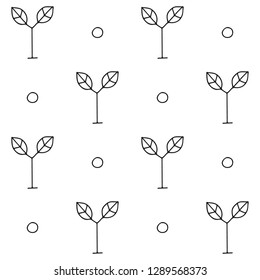 Seamless vector pattern. symmetrical background with hand drawn decorative trees. Black and white print. Graphic design, illustration for wrapping, wallpaper, fabric, packaging, textile