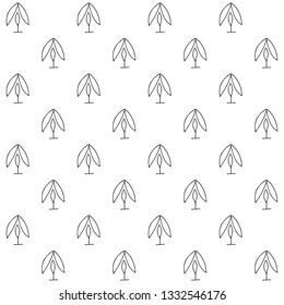 Seamless vector pattern. symmetrical background with hand drawn decorative trees. Black and white print. Graphic abstract design, illustration for wrapping, wallpaper, fabric, packaging, textile